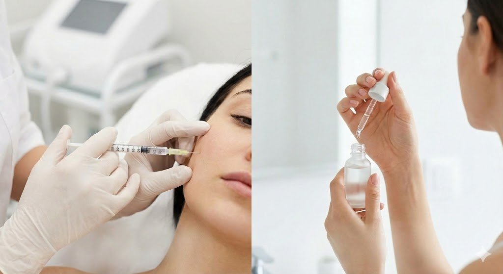 PDRN injectable treatment vs topical serum, a comparison